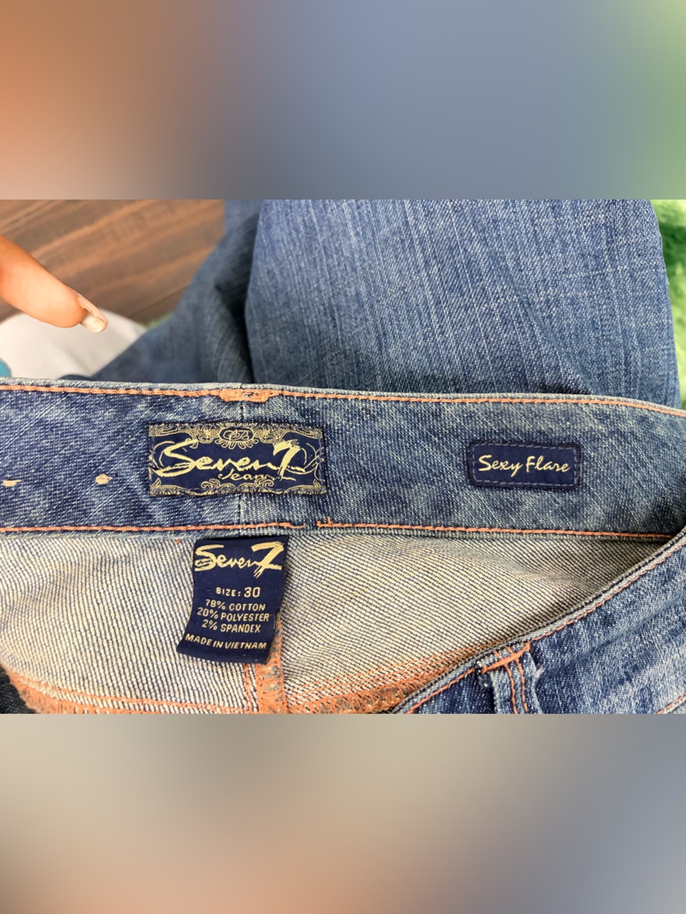 Seven7 Light Blue Flare Jeans Size 30 - Picture 7 of 7